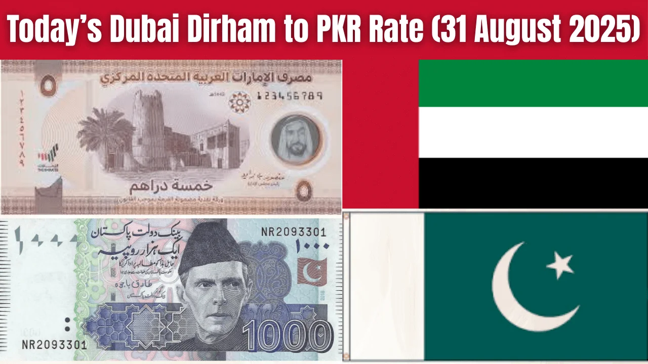 Today’s Dubai Dirham to PKR Rate – AED to Pakistani Rupees Update (31 August 2025)